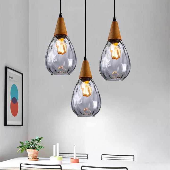 Vintage Tear Drop Glass Pendant Ceiling Light for Dining Room | Luvikno