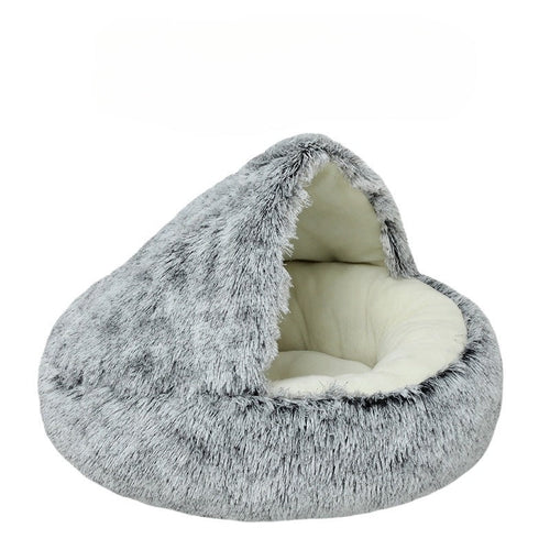 Luvikno | CozyPaws - 2-i-1 Rund Katt Seng & Vinter Sovepose for Ultimat Komfort
