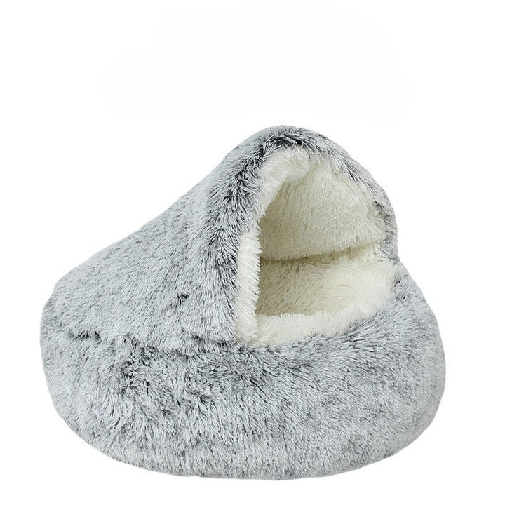 Luvikno | CozyPaws - 2-i-1 Rund Katt Seng & Vinter Sovepose for Ultimat Komfort