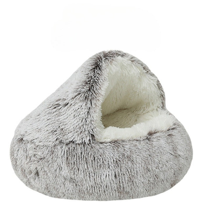 Luvikno | CozyPaws - 2-i-1 Rund Katt Seng & Vinter Sovepose for Ultimat Komfort