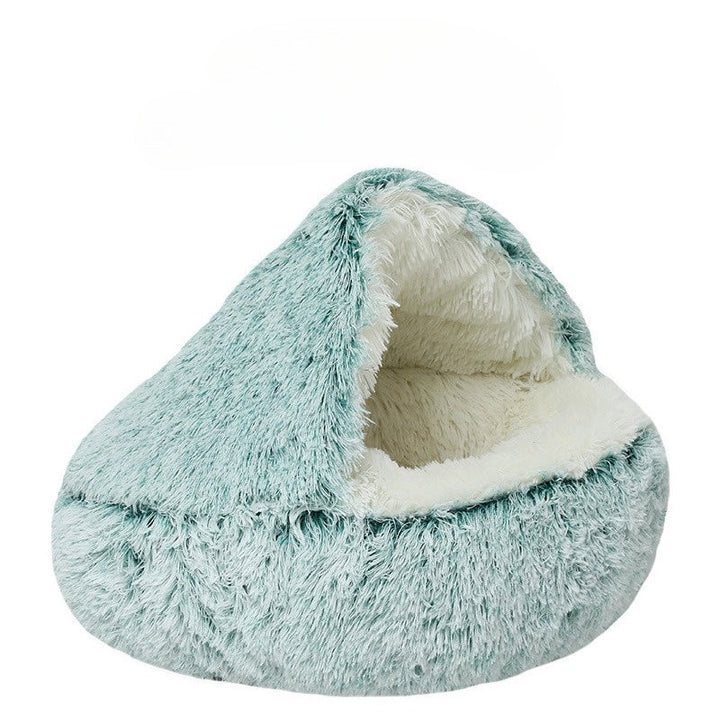 Luvikno | CozyPaws - 2-i-1 Rund Katt Seng & Vinter Sovepose for Ultimat Komfort