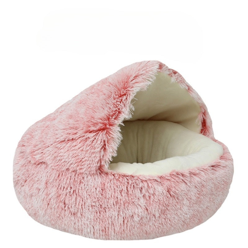 Luvikno | CozyPaws - 2-i-1 Rund Katt Seng & Vinter Sovepose for Ultimat Komfort