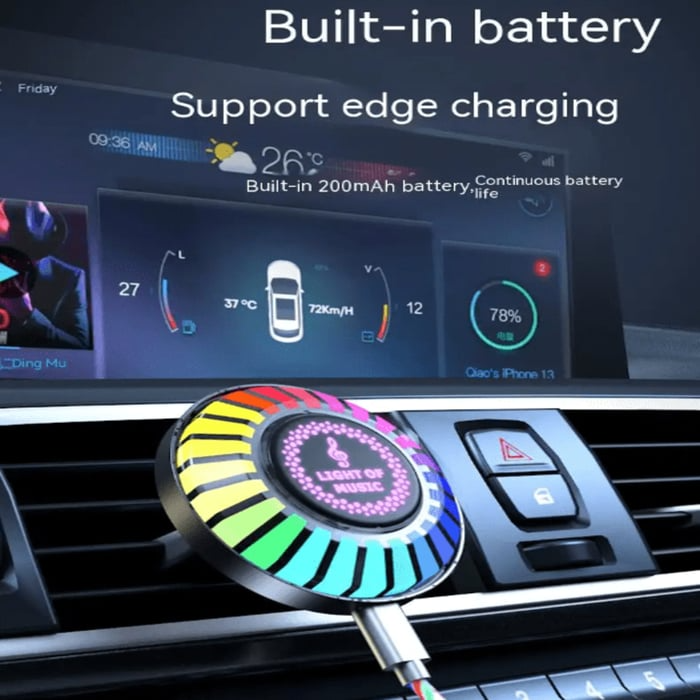 Auto Sound Pickup Light | Portable RGB Moro på farten | Luvikno