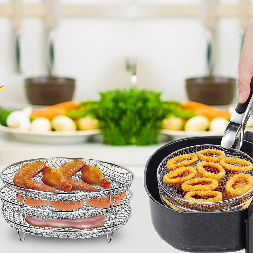 Stabelbare Air Fryer Racks | Plassbesparende steking gjort enkelt | Luvikno