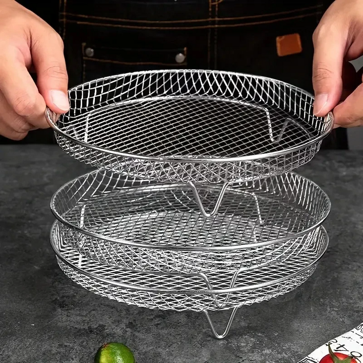 Stabelbare Air Fryer Racks | Plassbesparende steking gjort enkelt | Luvikno