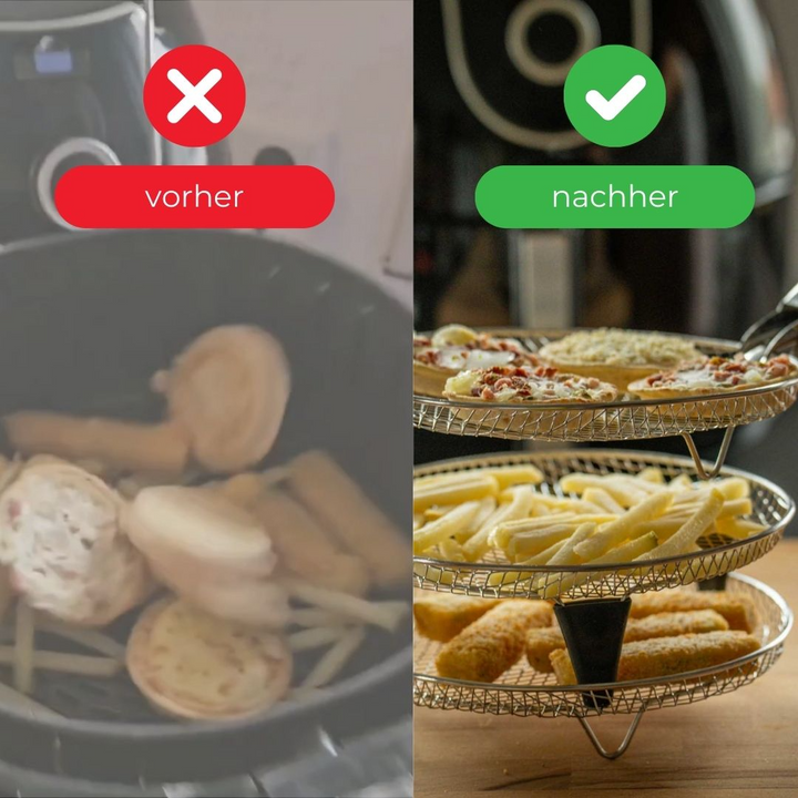 Stabelbare Air Fryer Racks | Plassbesparende steking gjort enkelt | Luvikno