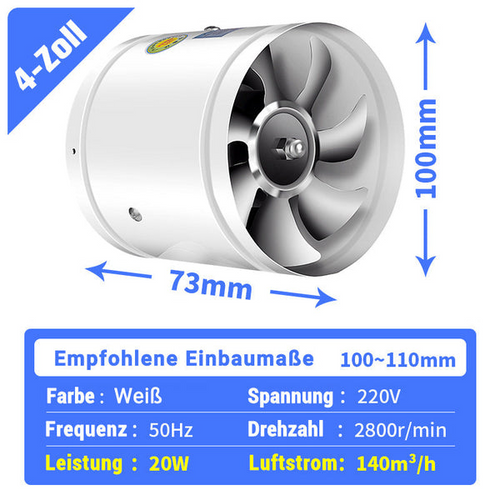 Super-Suction-Fan | Stille, kraftig utsugingsvifte | Luvikno