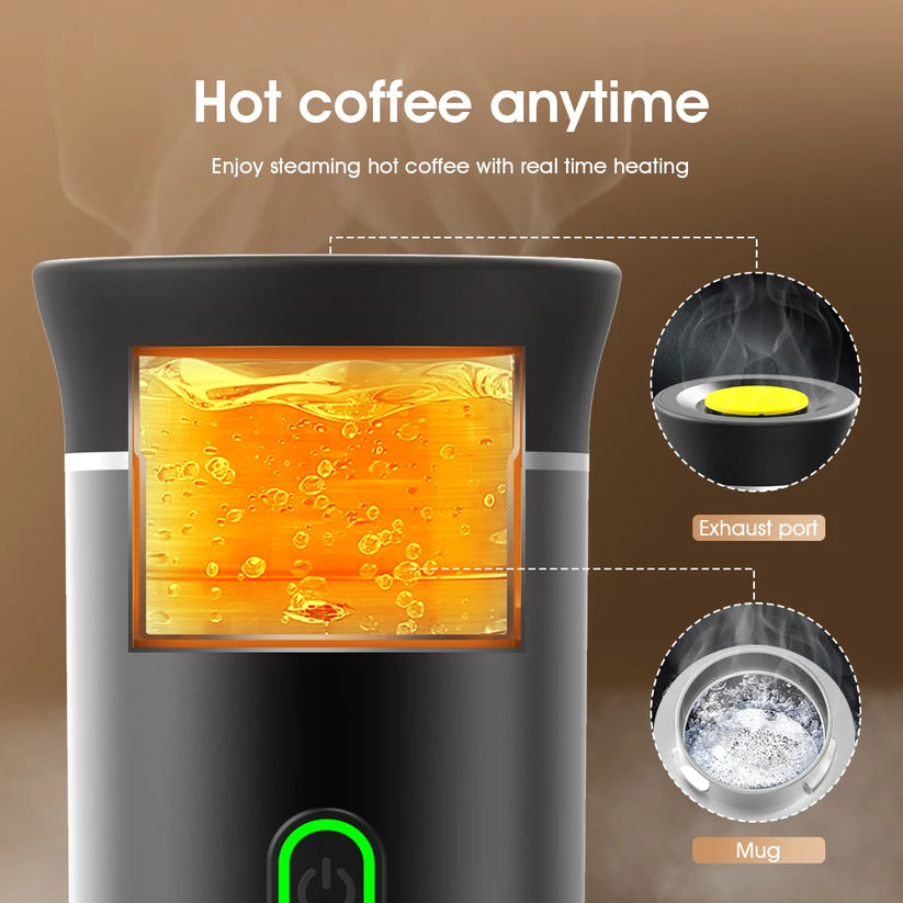 Bærbar kaffemaskin | Brygg hvor som helst og når som helst | Luvikno