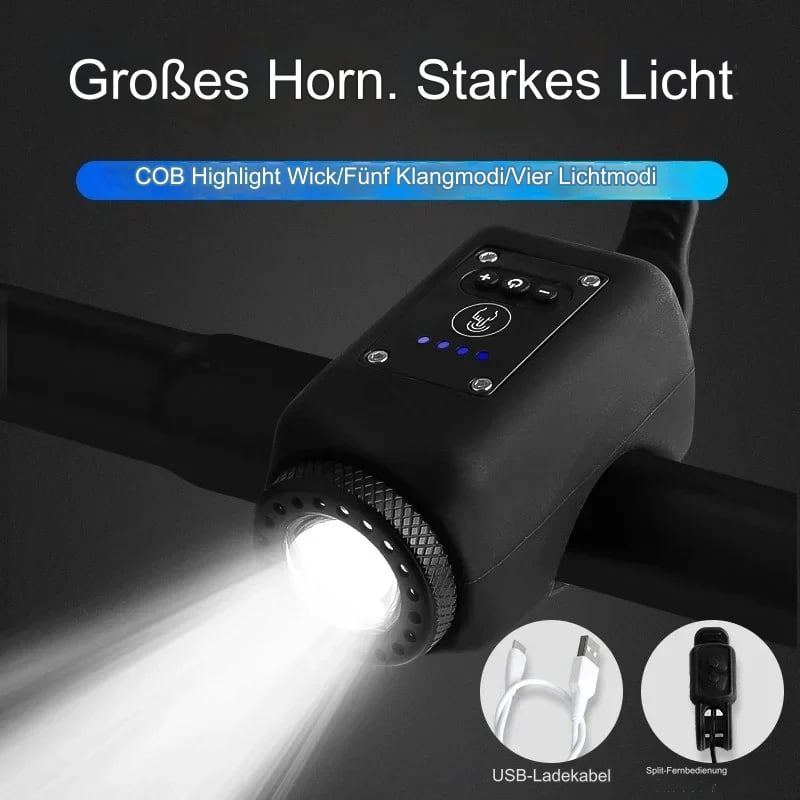 Elektronisk Hupenklingel | Sikker, Lys, Dristig Ridning | Luvikno
