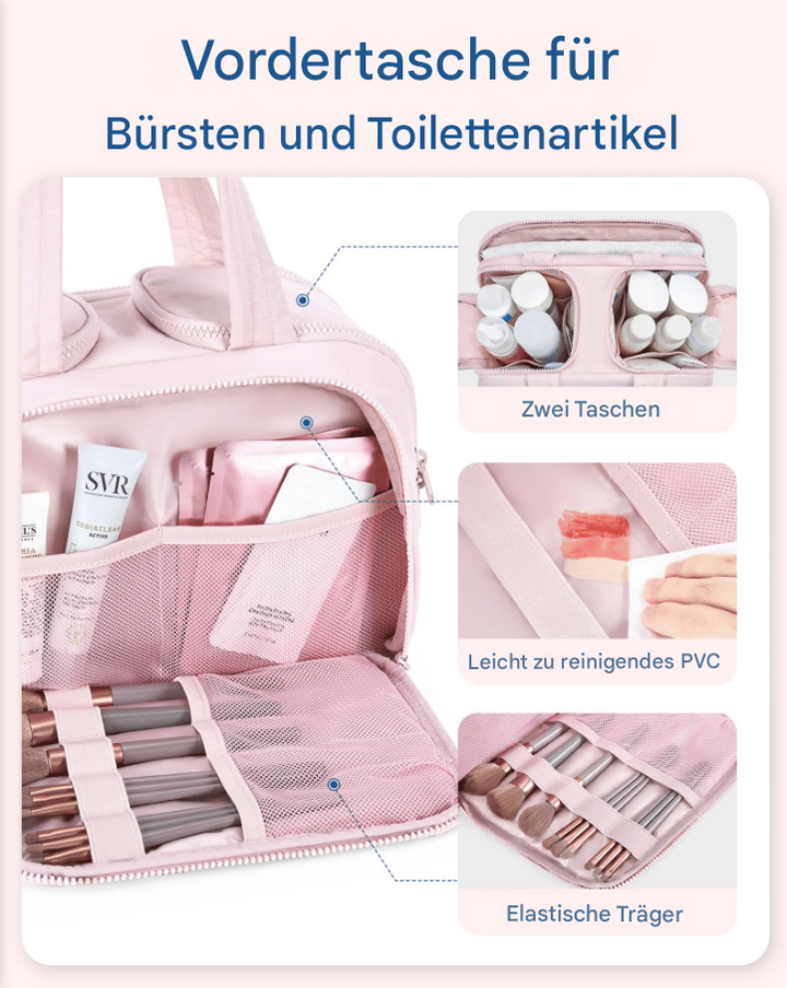 Multipurpose Toalettveske | Myk, Romslig, 4-i-1 Organisator | Luvikno