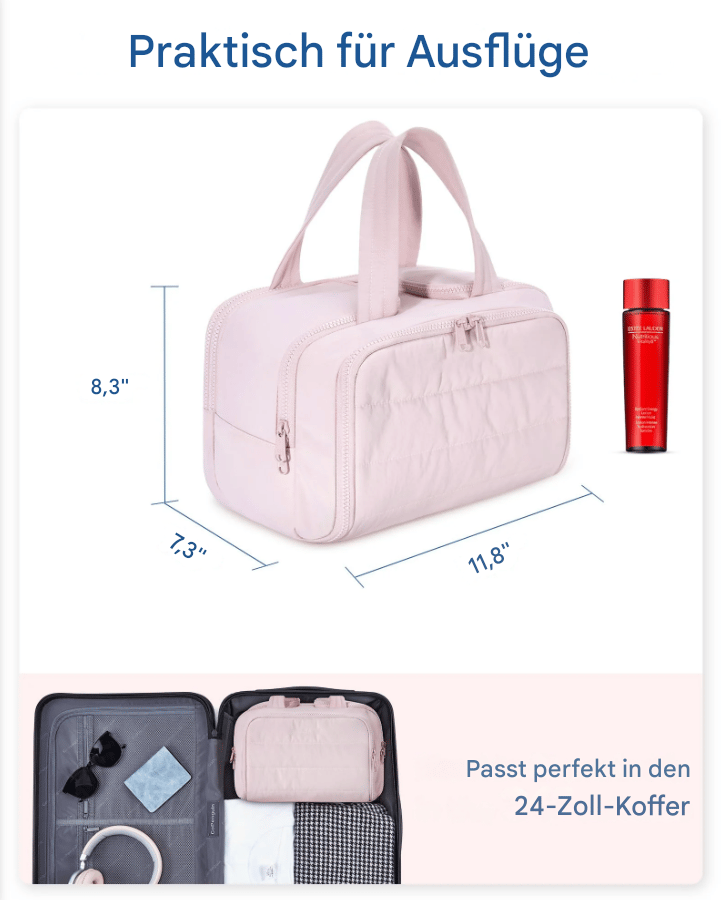 Multipurpose Toalettveske | Myk, Romslig, 4-i-1 Organisator | Luvikno