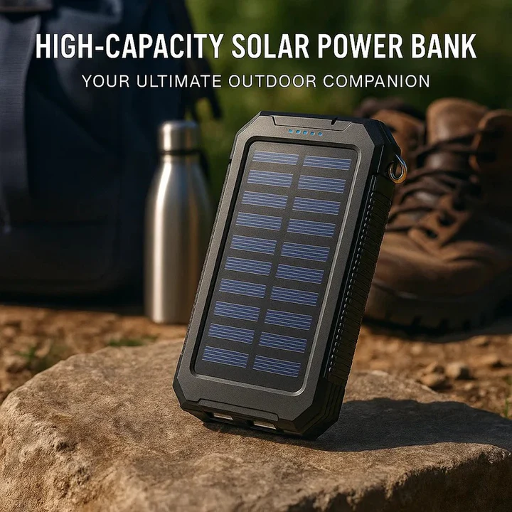 Luvikno | 30 000mAh Solcellelader Vanntett Power Bank Ekstern
