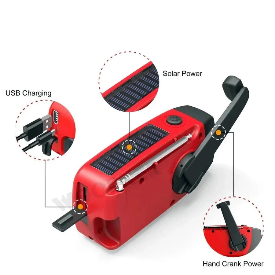 Luvikno | Alt i ett nødradio med solenergi og power bank