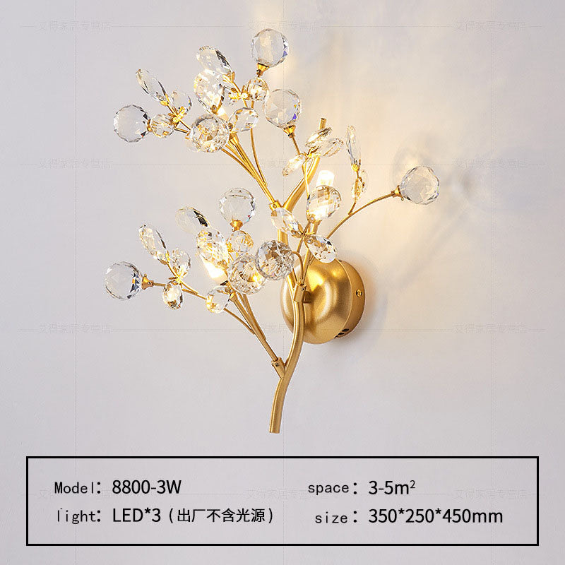Moderne Blomster Vegglampe laget av Krystall – Elegant Veggbelysning for Oppholdsrom | Luvikno