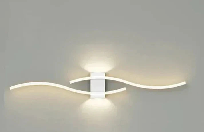 Luvikno | Lumivora Wave LED Vegglampe | Moderne Bølge Design | Energisparende & Stilig | 60×15 cm | Varm, Blendingfri Lys