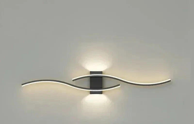 Moderne LED Vegglampe – Bølgeformet Design, Minimalistisk Stil | Luvikno