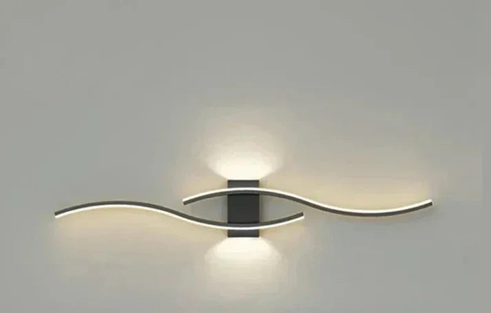 Luvikno | Lumivora Wave LED Vegglampe | Moderne Bølge Design | Energisparende & Stilig | 60×15 cm | Varm, Blendingfri Lys