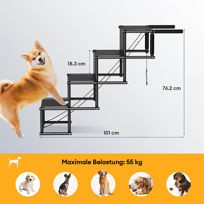 Folding Car Stair for Dogs | Safe Climbing for Puppies | Luvikno
