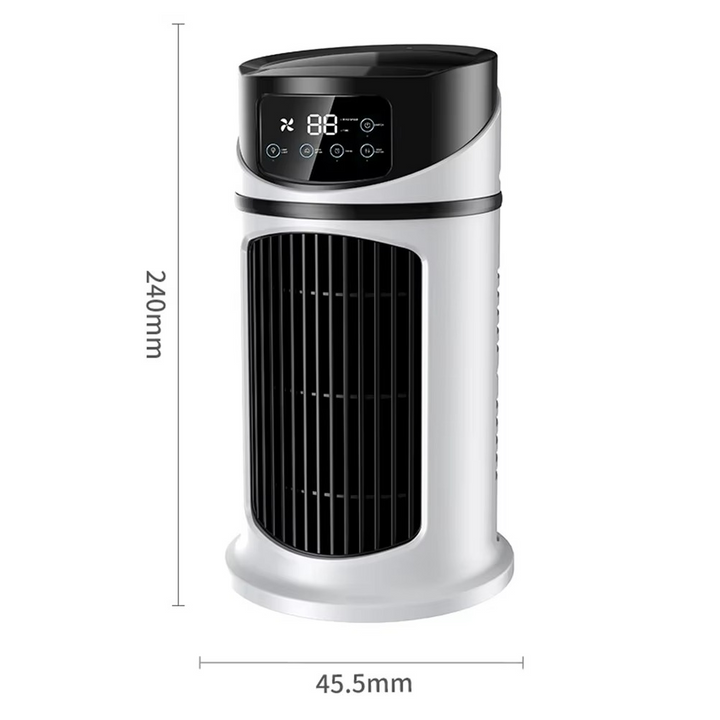 Luvikno | ClimaÉlan AirCooler | 3-i-1 dusjefan med luftfukter & LED stemningslys