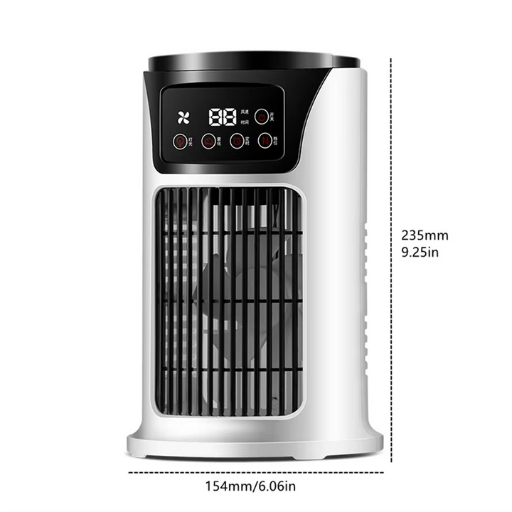 Luvikno | ClimaÉlan AirCooler | 3-i-1 dusjefan med luftfukter & LED stemningslys