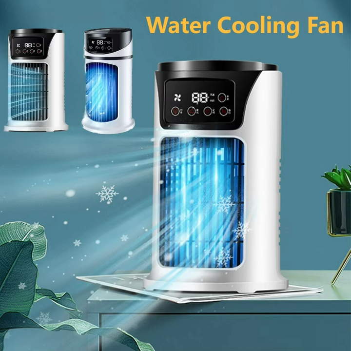 Luvikno | ClimaÉlan AirCooler | 3-i-1 dusjefan med luftfukter & LED stemningslys
