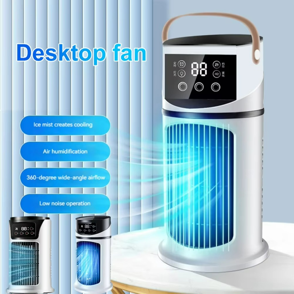 Luvikno | ClimaÉlan AirCooler | 3-i-1 dusjefan med luftfukter & LED stemningslys
