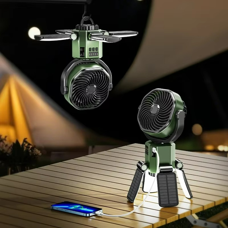 Luvikno | VenturoX Campingvifte | Bærbar vifte med 4 hastigheter og LED-belysning