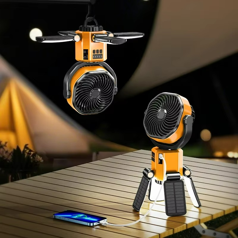 Luvikno | VenturoX Campingvifte | Bærbar vifte med 4 hastigheter og LED-belysning