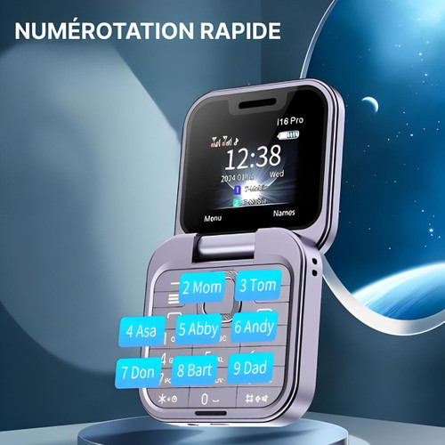 Luvikno | Sammenleggbar Flip-Telefon Dual SIM | 1,77" Skjerm | 1000 mAh | Micro USB