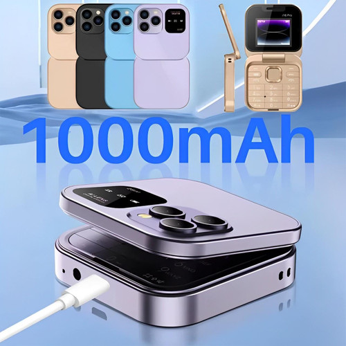 Luvikno | Sammenleggbar Flip-Telefon Dual SIM | 1,77" Skjerm | 1000 mAh | Micro USB
