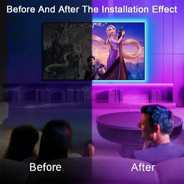 USB LED STRIPE MED FARGEMINE - RGB LYS TIL ROMDEKORASJON & TV BELYSNING | Luvikno