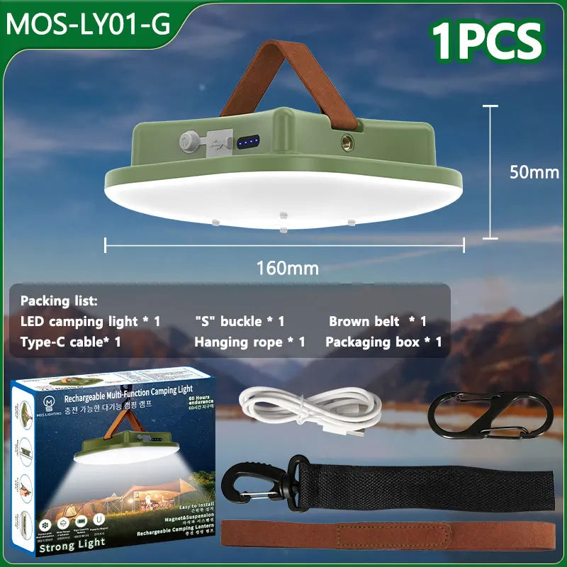 Oppladbar LED Campinglampe med Magneter Luvikno