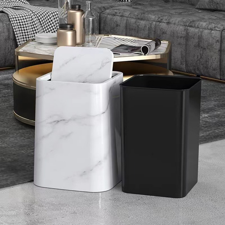 Marmorsøppelbøtte | Elegant svinglokk | Luvikno