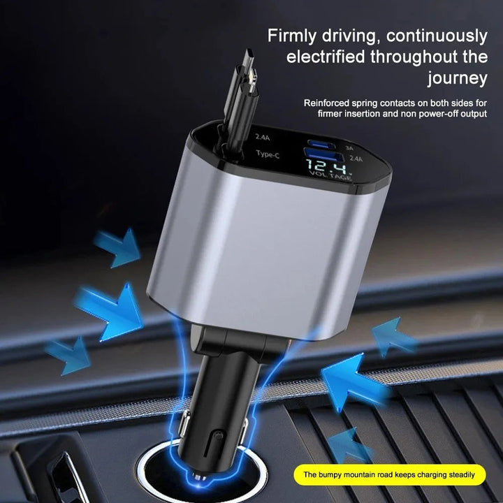 Foldbar billader med USB-C og USB-A – 120W hurtiglading | Luvikno