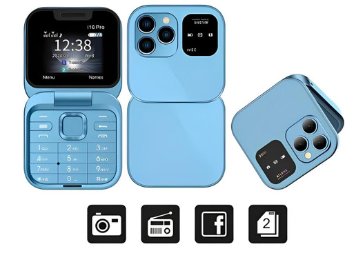 Luvikno | Sammenleggbar Flip-Telefon Dual SIM | 1,77" Skjerm | 1000 mAh | Micro USB