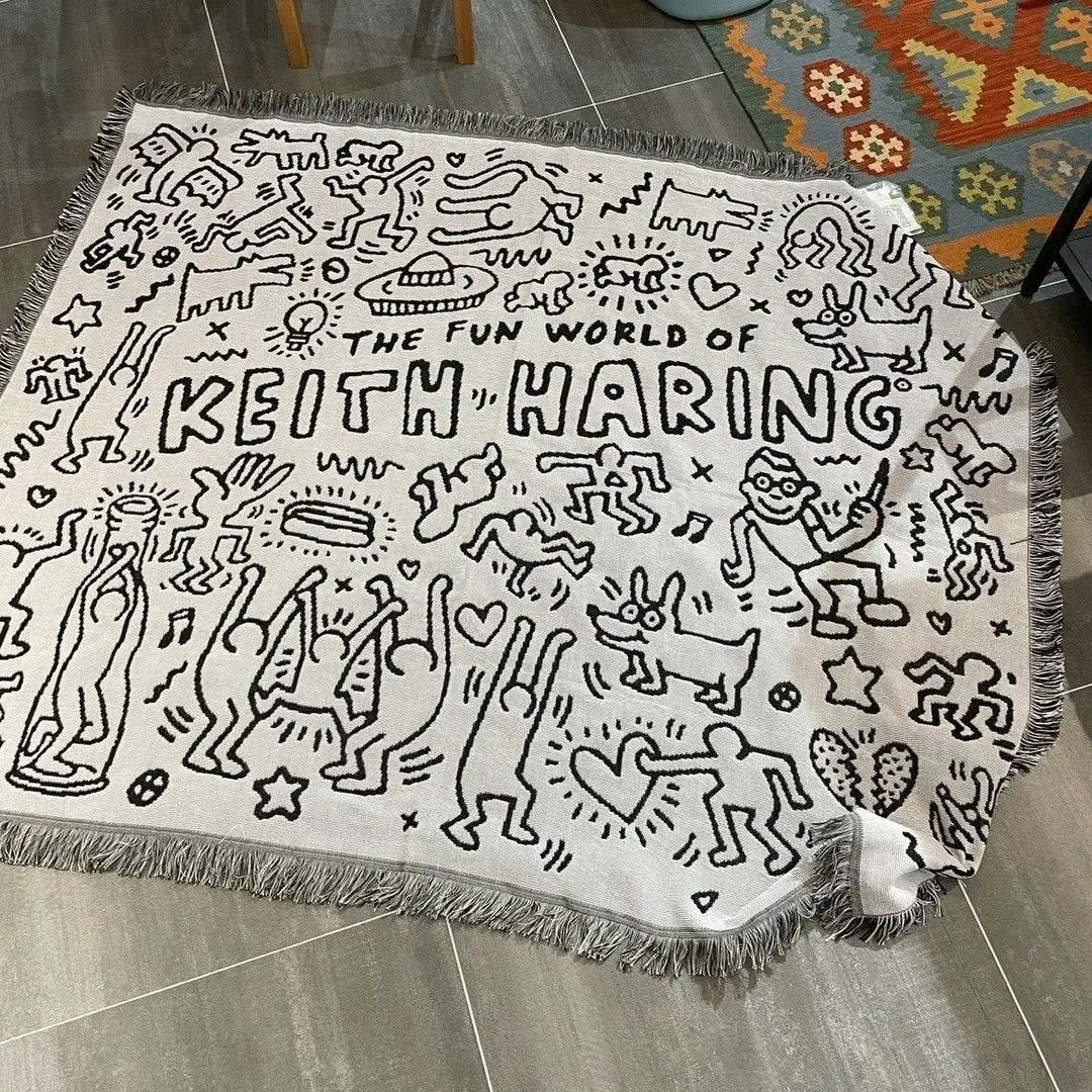 Keith Haring Puslespill-Throw Teppe Luvikno