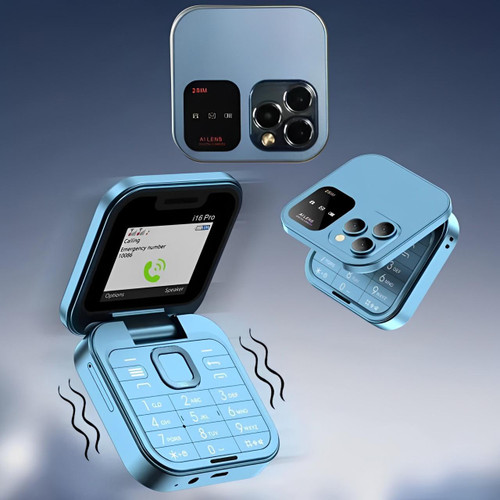 Luvikno | Sammenleggbar Flip-Telefon Dual SIM | 1,77" Skjerm | 1000 mAh | Micro USB