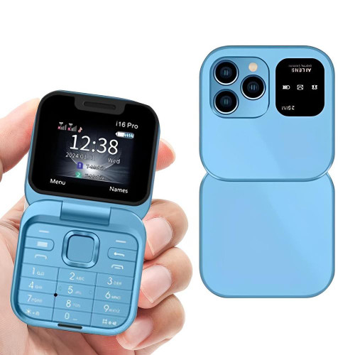 Luvikno | Sammenleggbar Flip-Telefon Dual SIM | 1,77" Skjerm | 1000 mAh | Micro USB