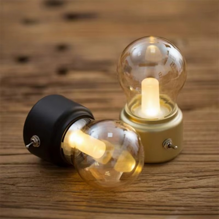 VintageGlow Trådløs Industriell Nattbordslampe Luvikno