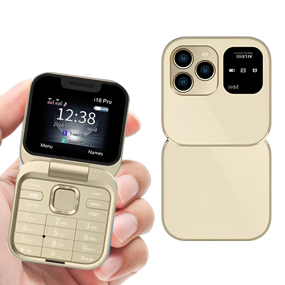 Luvikno | Sammenleggbar Flip-Telefon Dual SIM | 1,77" Skjerm | 1000 mAh | Micro USB