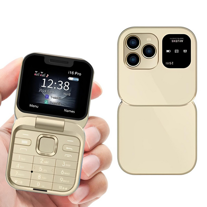 Luvikno | Sammenleggbar Flip-Telefon Dual SIM | 1,77" Skjerm | 1000 mAh | Micro USB