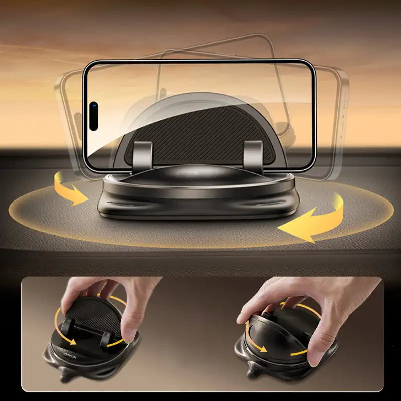 Luvikno | 360° Roterende Bil Telefonholder – Justerbar Dashboard og Luftventilholder for Mobiltelefoner 4-6.5 Tommer