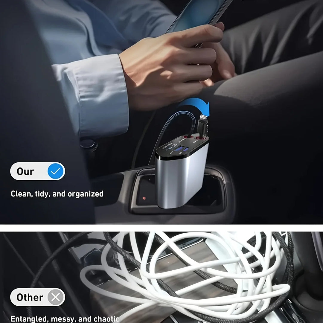 Foldbar billader med USB-C og USB-A – 120W hurtiglading | Luvikno