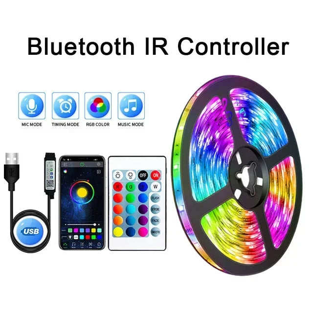 USB LED STRIPE MED FARGEENDRING - RGB LYS FOR ROMDEKORASJON & TV BAKBELYSNING | Luvikno