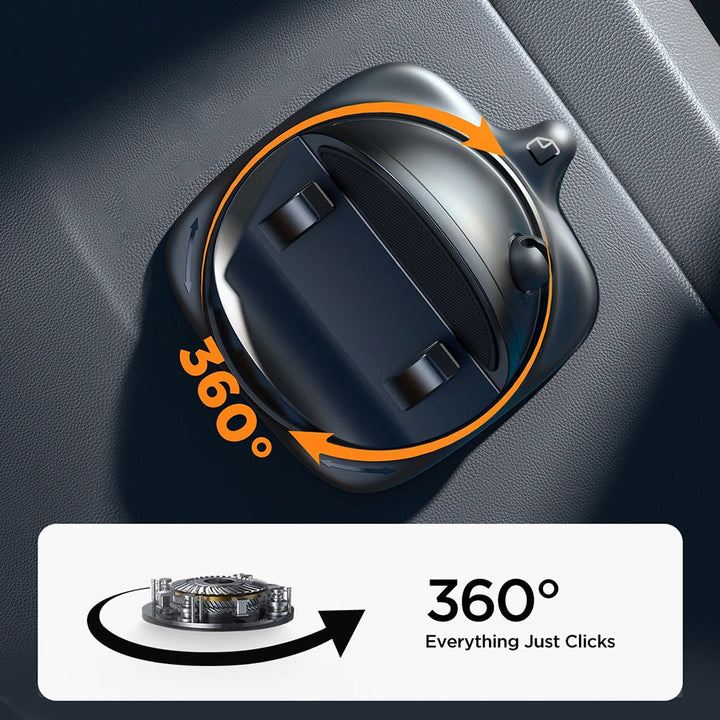 Luvikno | 360° Roterende Bil Telefonholder – Justerbar Dashboard og Luftventilholder for Mobiltelefoner 4-6.5 Tommer