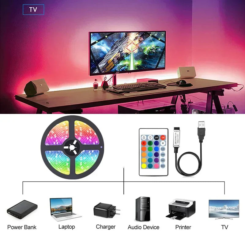 RGB LED-stripe for rom og TV Luvikno