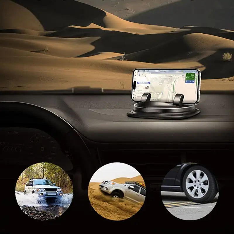 Luvikno | 360° Roterende Bil Telefonholder – Justerbar Dashboard og Luftventilholder for Mobiltelefoner 4-6.5 Tommer