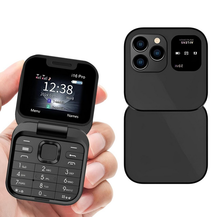Luvikno | Sammenleggbar Flip-Telefon Dual SIM | 1,77" Skjerm | 1000 mAh | Micro USB