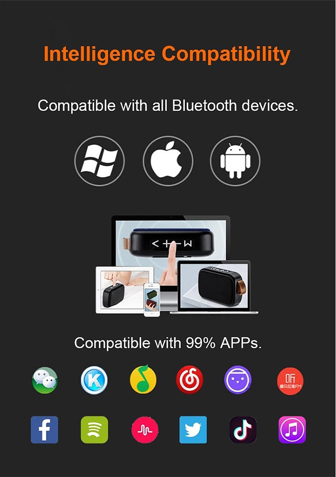 Bærbar Bluetooth-høyttaler med HiFi-lyd Luvikno