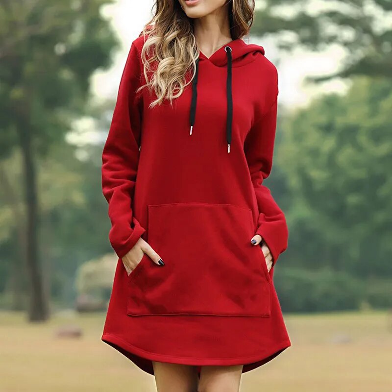 Luvik | Chic: Pitkä college dress with hood for trendy autumn